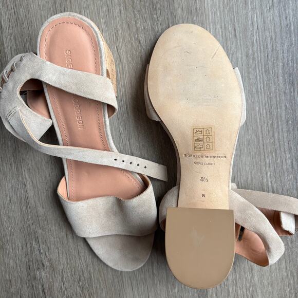 Sigerson Morrison Riva II Suede Tan City Sandal 8.5 - Picture 5 of 5